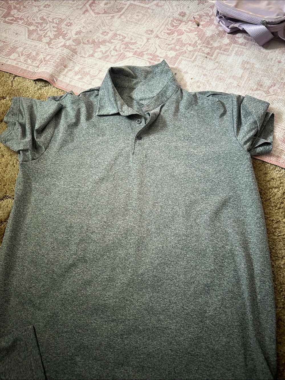 Amazon Men's Gray Heather Polo Shirt